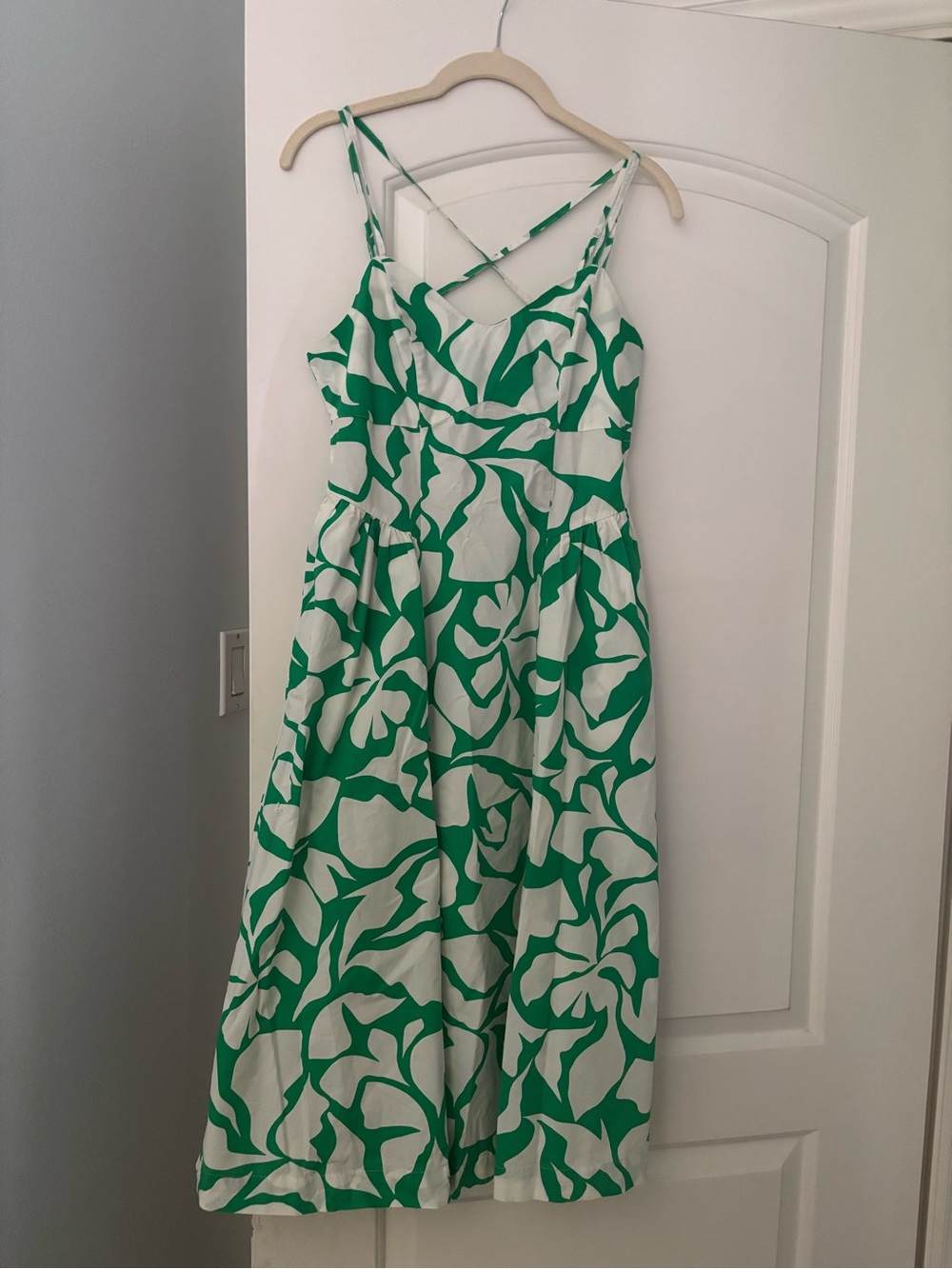 a new day Green and White Floral Maxi Dress with Crisscross Straps